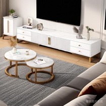 TV cabinet simple modern living room home small apartment floor-standing 2024 new light luxury coffee table TV cabinet combination