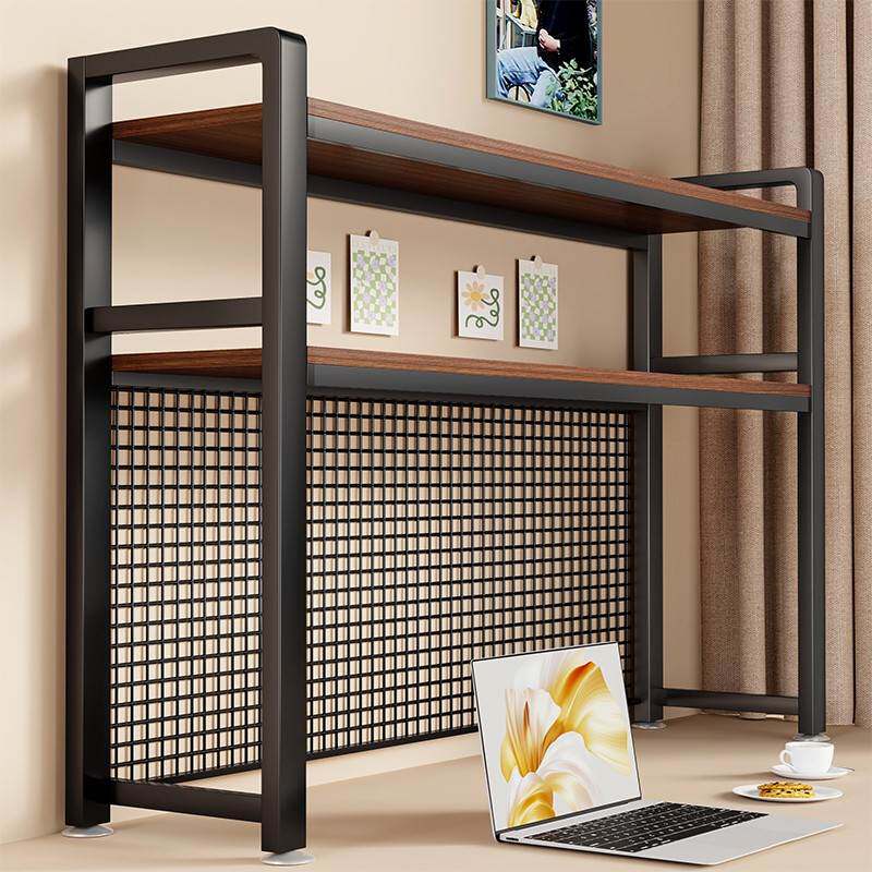 Grid desktop storage rack office computer desk iron bookshelf student home desk storage hole board
