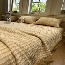 Serka) Summer cool quilt type A four-piece set pure cotton air-conditioning quilt thin quilt machine washable Nordic simple washed cotton jacquard