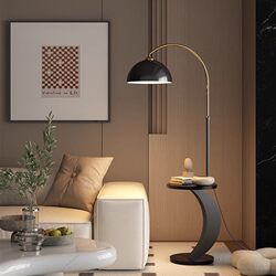 Light Luxury Floor Lamp for Living Room and Bedroom, High-End Atmosphere, Sofa Side Coffee Table, Retro Minimalist Bedside Counter Lamp Integrated