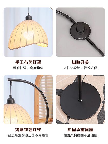Medieval-Style Floor Lamp Next to the Sofa in the Living Room 2026 New Retro Bedroom Bedside Table Integrated Atmosphere Lamp
