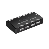 Fengjie kvm switch 2 ports vga hdmi two in and one out mixed 2 hosts laptop surveillance video recorder sharing a set of keyboard mouse monitor printer USB computer sharing