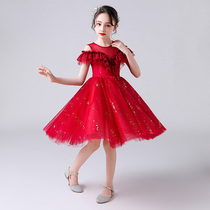 Childrens dress Princess dress summer short girl piano performance banquet small host skirt 2021 New