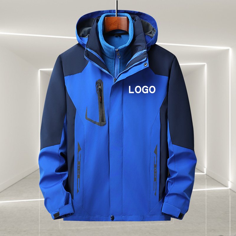 Special Offer Wholesale Outdoor Jackets Workwear 3-in-1 Thickened Windproof and Rainproof Warm Outdoor Clothing with Printed Logo for Men
