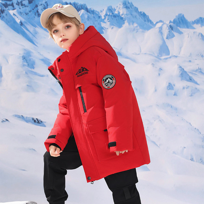 wahbaby Three-proof children's down clothes boy among boys thickened girl 2023 Winter new big child jacket-Taobao