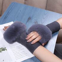 Sleeves fur ring 2021 new cashmere arm sleeve sleeve imitation rabbit fur gloves warm cuffs leather grass female winter hair