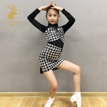 Latin clothing Childrens new autumn and winter silk suede workwear Detached Suit Plays Out of the Less Childrens Red Performance Dress Rehearsal