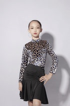 Latin Dance Suit Womens Children Practice Performance Autumn Winter New BAO WEN Performance Long Sleeve Net Red Velvet Exam Class Dress