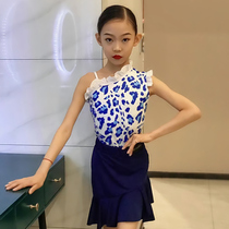 Latin Dance Suit Girls Summer 2022 New Practice Performance Online Red Suit Less PediaLatin Dance Dress Performance Suit