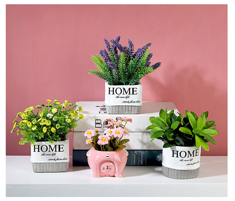 The simulation plant furnishing articles suit green plant ins small potted plant decoration, flower art ceramic fake flowers sitting room other fake grass