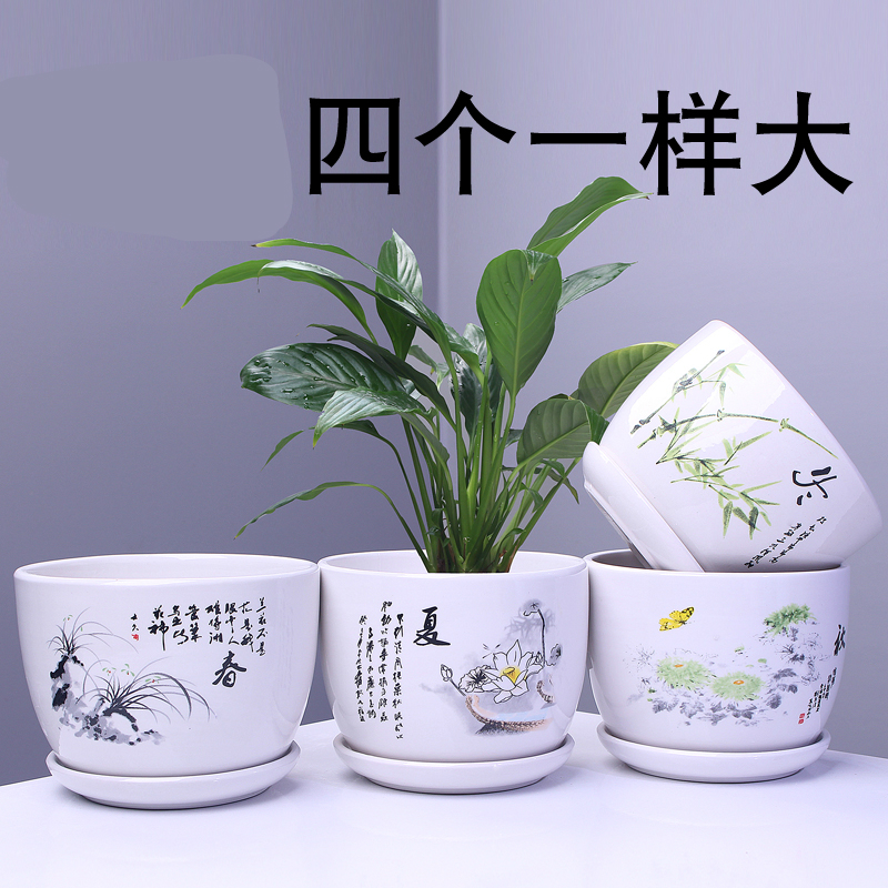 Flower - pot continental basin orchid pot scene clivia Flower pot indoor potted flowers, ceramic Flower pot