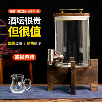 Wine altar glass ribbon faucet wine tank 10kg household wine bottle sealed wine jar