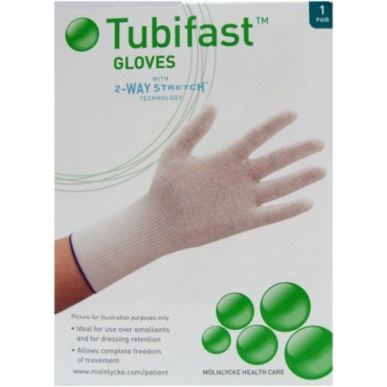 A Pair of Tubifast Gloves and Socks for Dermatitis Wet Compresses, Wet Wraps, and Dry Wraps