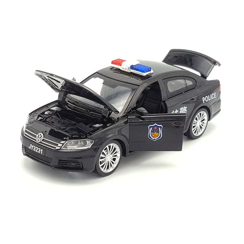 Warrior, металлическая полицейская машина, модель автомобиля со светомузыкой, игрушечная машина, масштаб 1:32