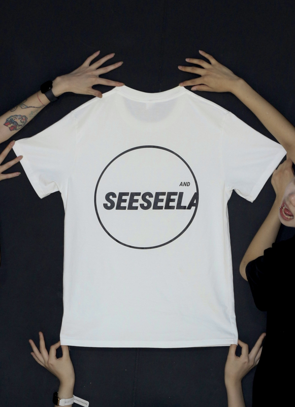 Seeseeland2025Ss American Retro Right Shoulder Loose Men's and Women's Summer Short-Sleeved T-Shirt Printed Logo