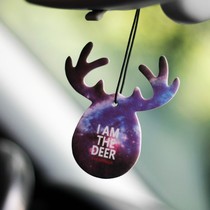 Car perfume aromatherapy long-lasting light fragrance Safe road Deer head rearview mirror pendant Car pendant Interior decoration supplies
