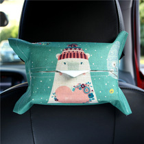Car paper towel cover Linen paper towel seat back hanging napkin draw cute cartoon creative bear interior products