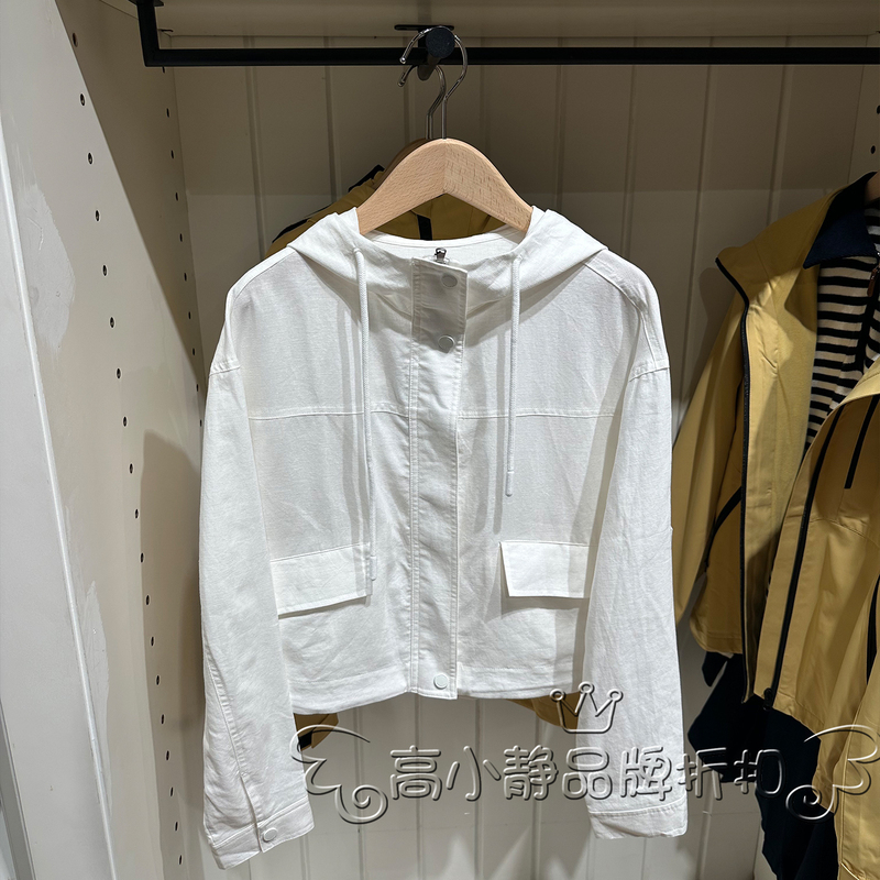 Polowalk Genuine Spring and Autumn Versatile Casual Cotton and Linen Jacket Women's Short Top B8Aw53450731