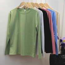 2 pieces) Early autumn pure cotton long sleeve t-shirt womens clothing autumn clothing 2020 new loose Korean version Spring and autumn 100 lap blouses