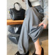 Gray suit pants for women spring and summer 2024 new style high-waist drape loose casual straight wide-leg pants