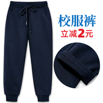 Childrens sports pants summer cotton straight tube loose dark gray sweatpants pupil school uniform trousers