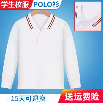 Girls polo shirt white cotton children polo shirt long sleeve girl T-Shirt Primary school polo shirt spring and autumn school uniforms