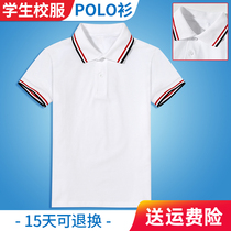 Boy polo shirt short sleeve T-shirt summer dress girl white Paul shirt children British wind tip school uniform