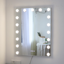 Bathroom smart led cosmetic mirror wall hanging with light bulb bedroom can hang dressing mirror hanging wall non-perforated light luxury