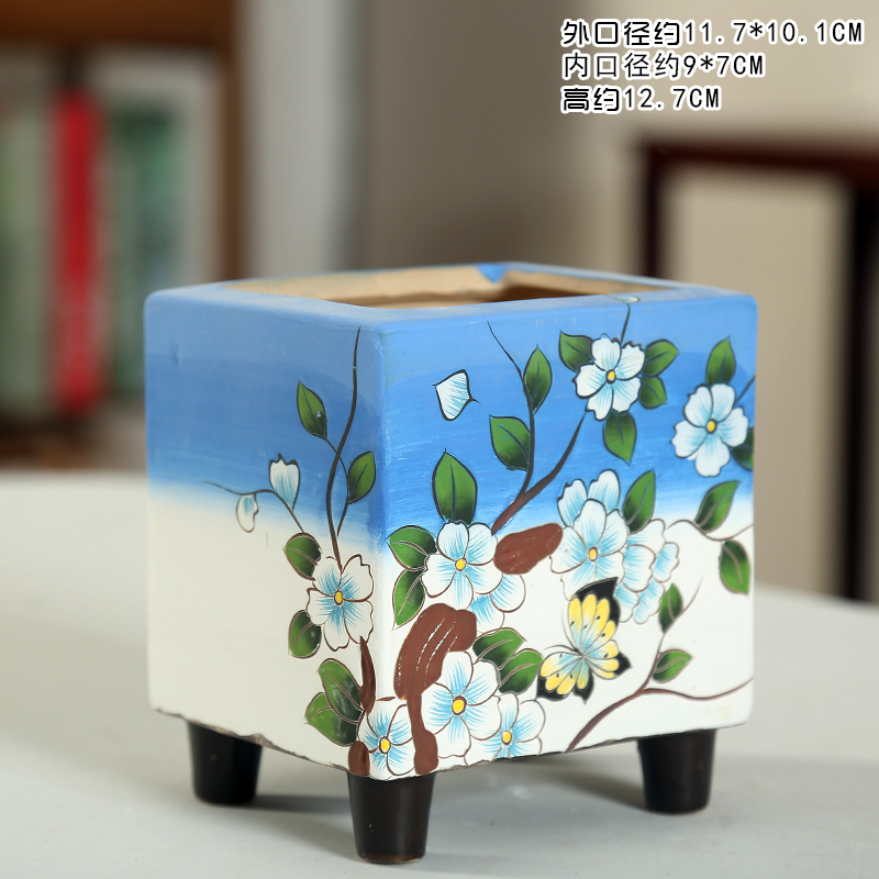 End delay jubilee ceramic meaty plant hand made coarse pottery basin Korean air pot old running of jingdezhen