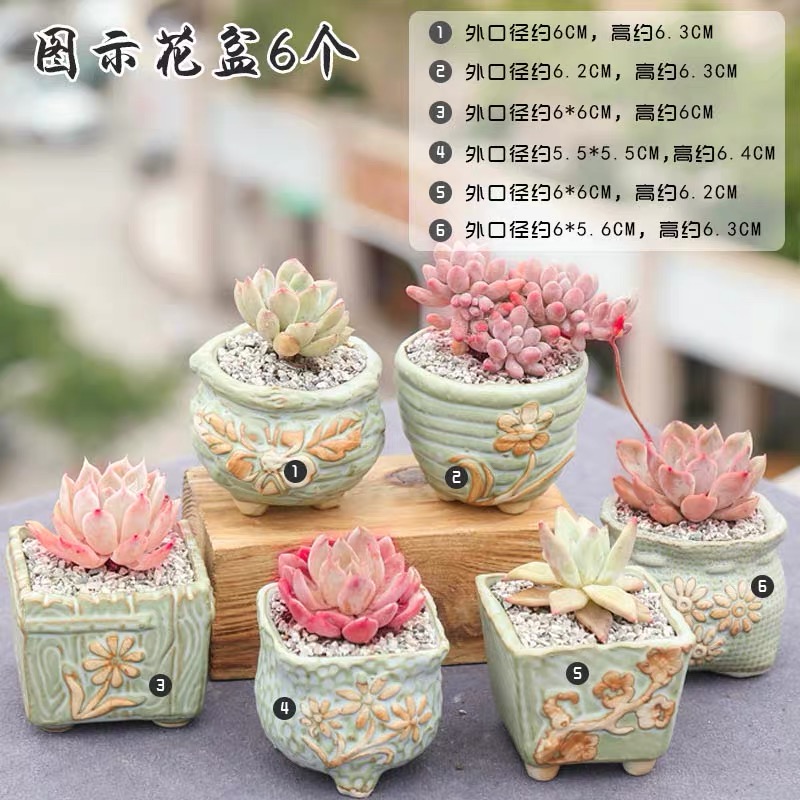 End flowerpot ceramic sale indoor the plants, fleshy meat meat clearance diameter platter small flower pot in coarse pottery