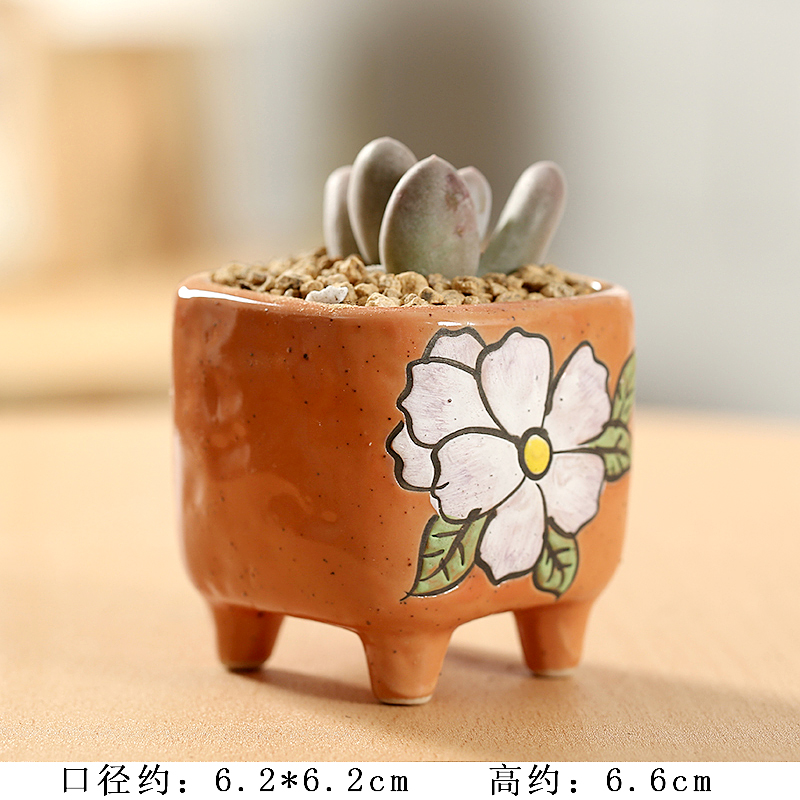 End small hand made basin flowerpot more meat meat meat type control thumb creative coarse pottery breathable contracted