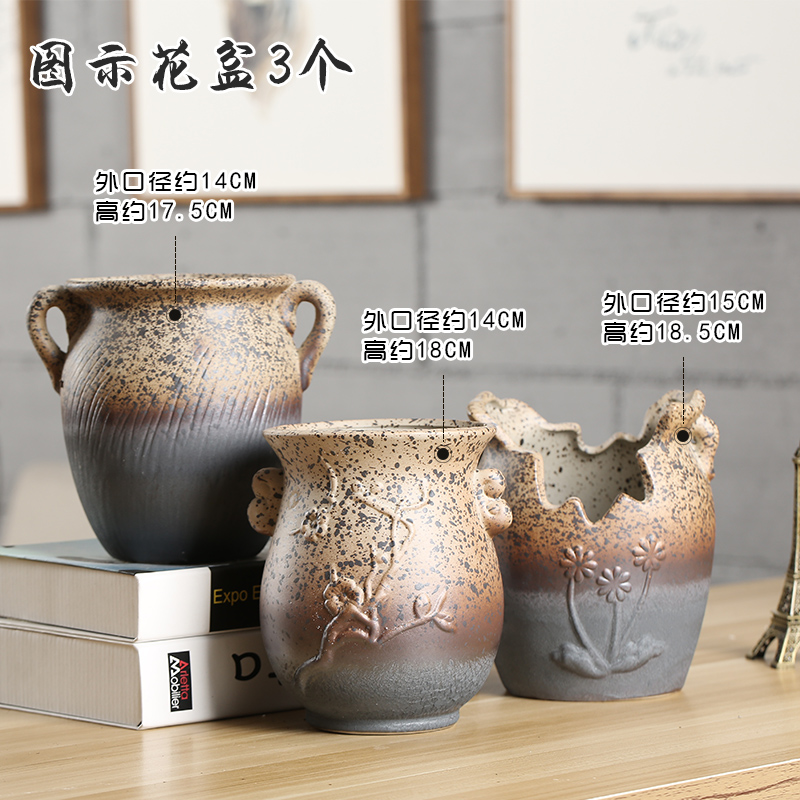 End of Korean fleshy flowerpot pinch flower coloured drawing or pattern of large diameter individuality creative contracted flower pot in ceramic breathable restoring ancient ways