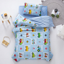 Childrens kindergarten quilt three-piece set Winter six-piece set primary school student lunch quilt core thickened winter velvet 60