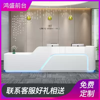 Company front desk reception desk white paint Salon Bar custom desk simple modern front desk cash register counter