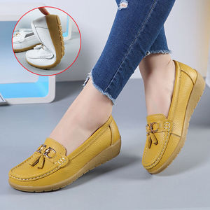 女士镂空豆豆鞋瓢鞋护士鞋平底鞋单鞋一脚蹬