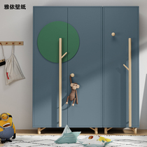 Wallpaper self-adhesive dormitory wardrobe sub desktop furniture refurbished cabinet waterproof sticker bedroom background wall home wallpaper