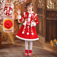 Красная флисовая сумка с петлей на руку, заколка для волос