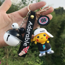 Cute Cartoon Paparazzi Hanging Decoration Spoon Chain Car Pendant Couple Key Button Lock Key Ring Male Student Gift Tide