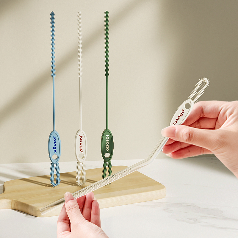 Two-In-One Silicone Straw Brush, Cup Brush, Straw Cleaning Brush, Extended Bottle Cleaning Tool, Gap Brush