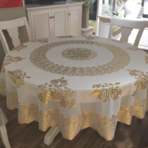 Hotel table set American water and oil-proof tablecloth atmospheric western food round table disc restaurant round table pastoral home