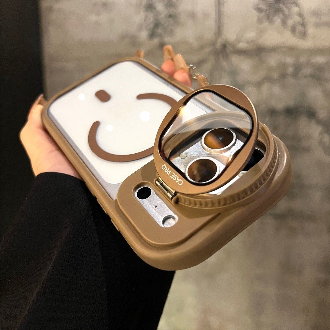 Creative Flip-Up Lens Protection Stand Suitable for iPhone 17, Apple 13 Phone Case, 16 Pro Max New Model, 11 Pro Magnetic, 12 Transparent, 13 Lens Film, 14 Plus for Men and Women, 15 Pro Max Anti-Drop Case