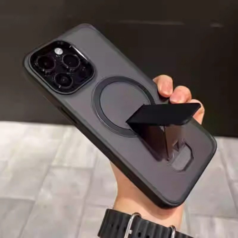 Hidden Folding Stand, New Magnetic Design, Suitable for Apple 16 Pro Max Phone Case, 15 Pro Matte Anti-Fingerprint, Suitable for iPhone 13 Couple Models, 12 Protective Case, 14 Anti-Drop Plus, High-End Feel