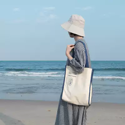 Maison Promenade Edging Embroidered Tulip Shopping Bag Double-sided Embroidered Canvas Bag Shoulder Bag