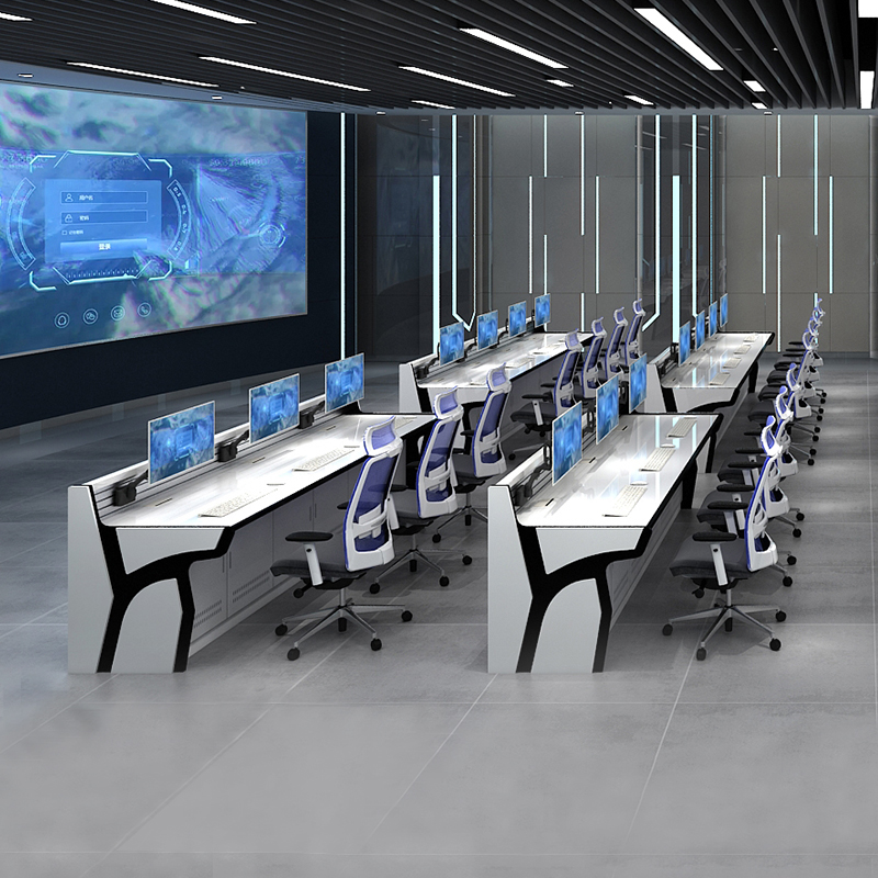 Customized Monitoring Desk Control Center Control Center Control Room Computer Worktable Modern Technology Deluxe Three Paint Monitoring Table Command