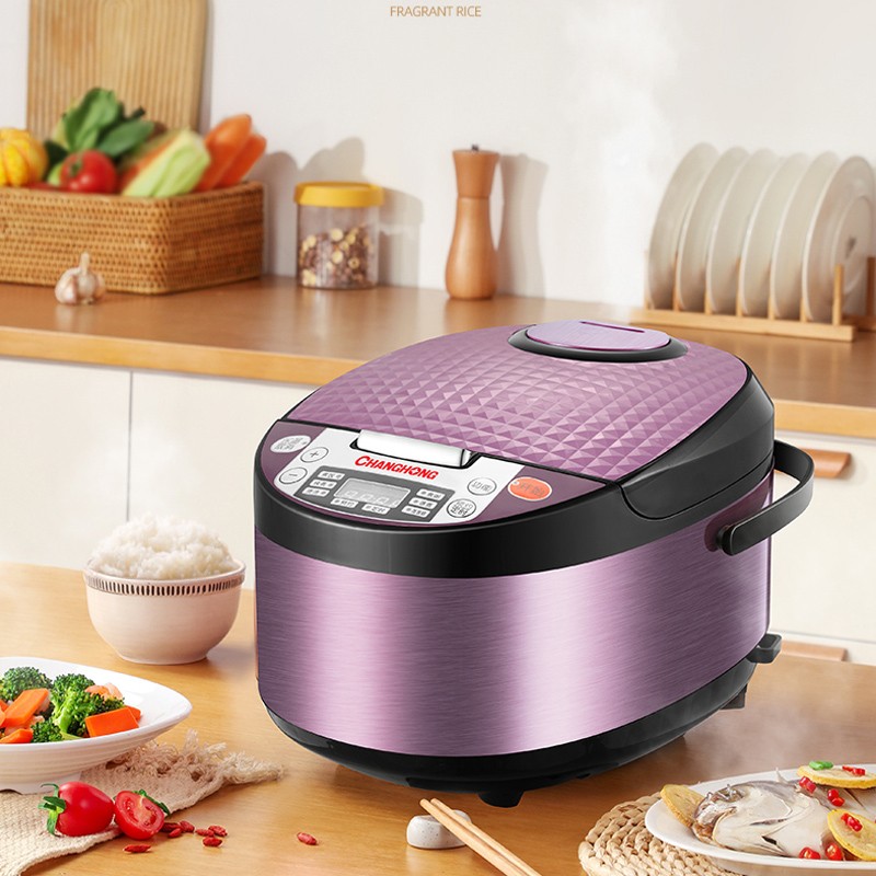 Long-iridescent intelligent electric pan small 4 people home 3 liters full automatic multifunction cooking and soup cooking double-purpose electric cooker