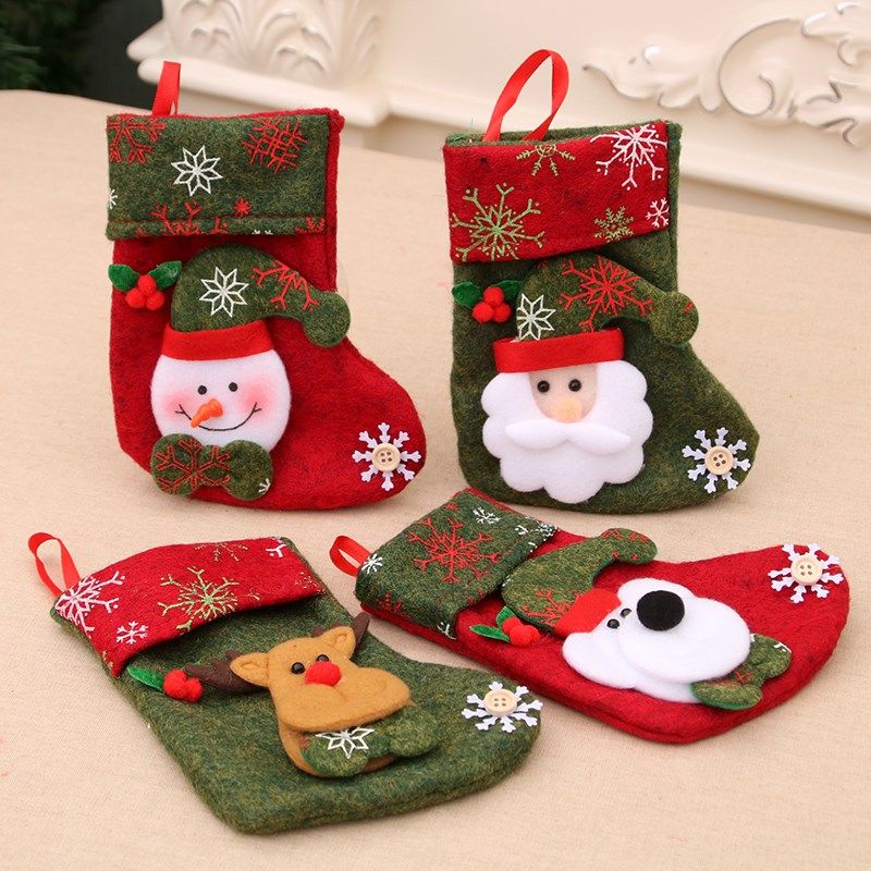 Christmas Sox Christmas Sox Christmas Presentation Bag Christmas Decoration Printed Socks Candy Bag Christmas Gift