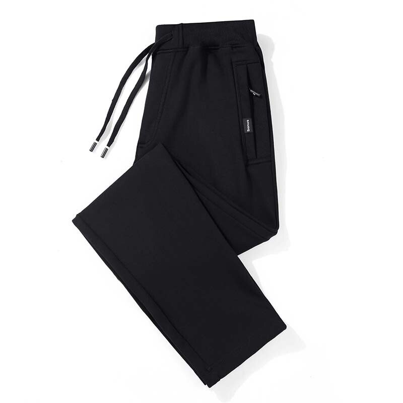 Men's Thin Cotton Straight-Leg Loose Casual Dad Pants Plus Size Sweatpants for Spring and Autumn