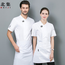 Artisan Kitchen Chef Served Short Sleeve Personality Creative Thin Summer Dining Hotel Fast Food Restaurant Work Suit Custom Increase