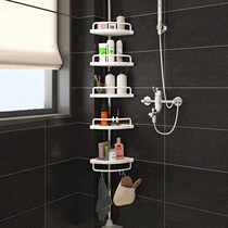 Bathroom rack stainless steel telescopic pole top ground floor frame toilet wall turn corner tripod free of punching