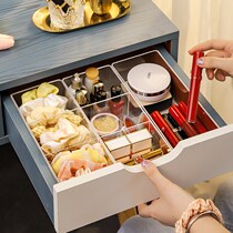 Drawer storage divider box grid transparent desktop sorting cabinet built-in dressing table cosmetics lipstick finishing box